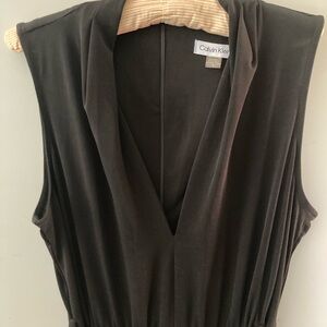 Calvin Klein Black Sleeveless Dress with Tie